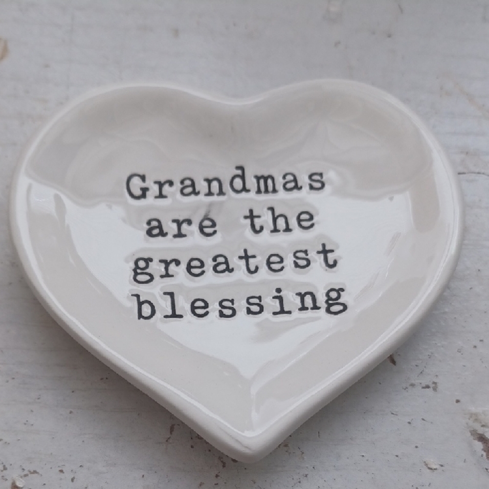 Heart-Shaped Ceramic Dish - White